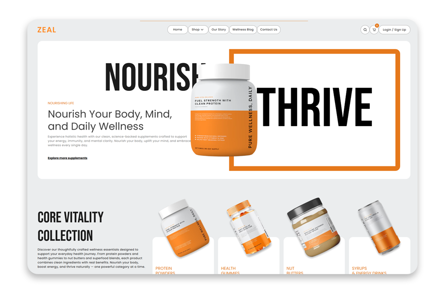 Zeal – Supplement Shopify Theme for Nutrition & Wellness Stores