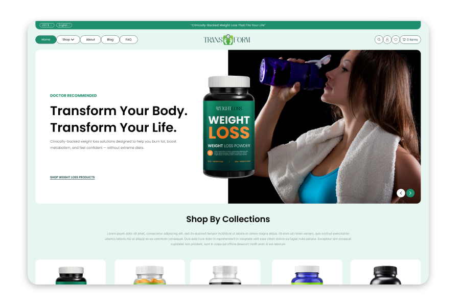 Transform – Weight Loss Shopify Theme for Slimming & Wellness Brands