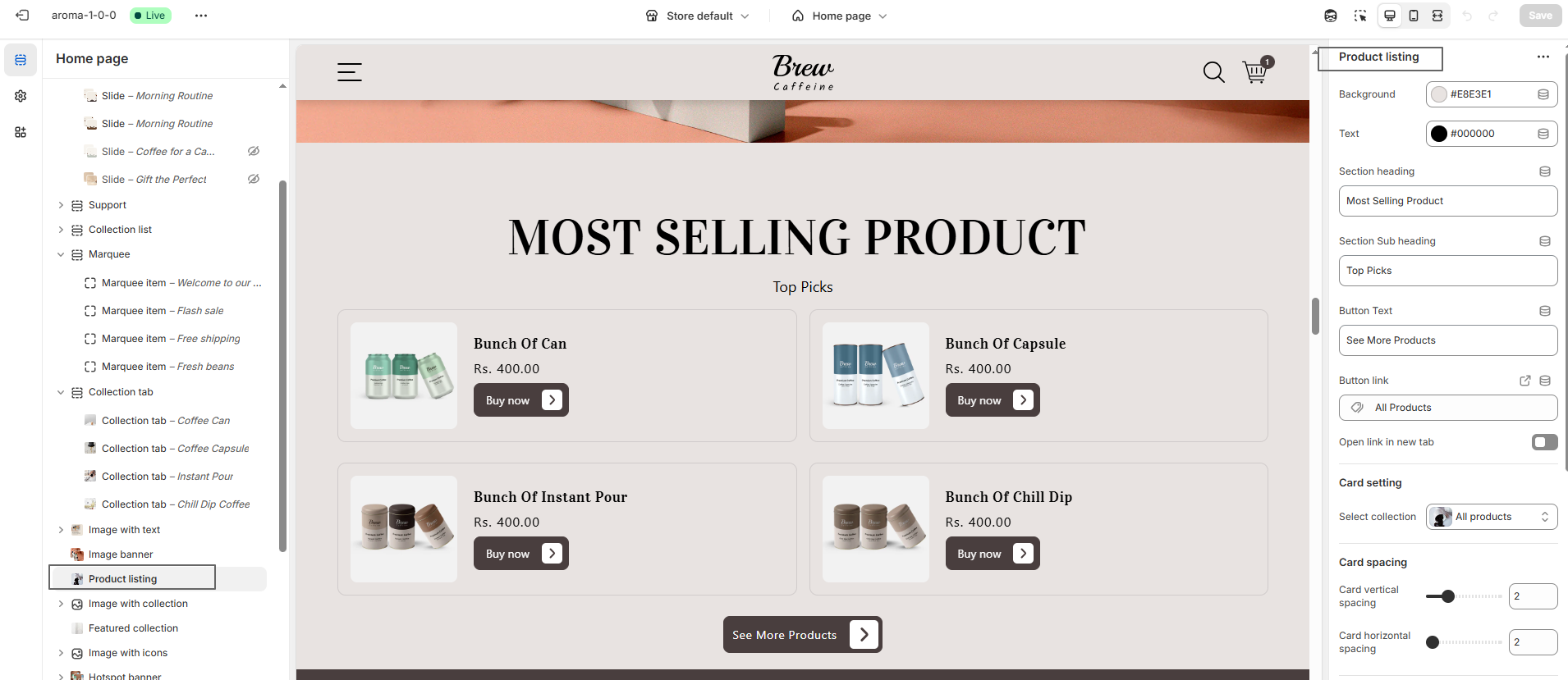 Product Listing